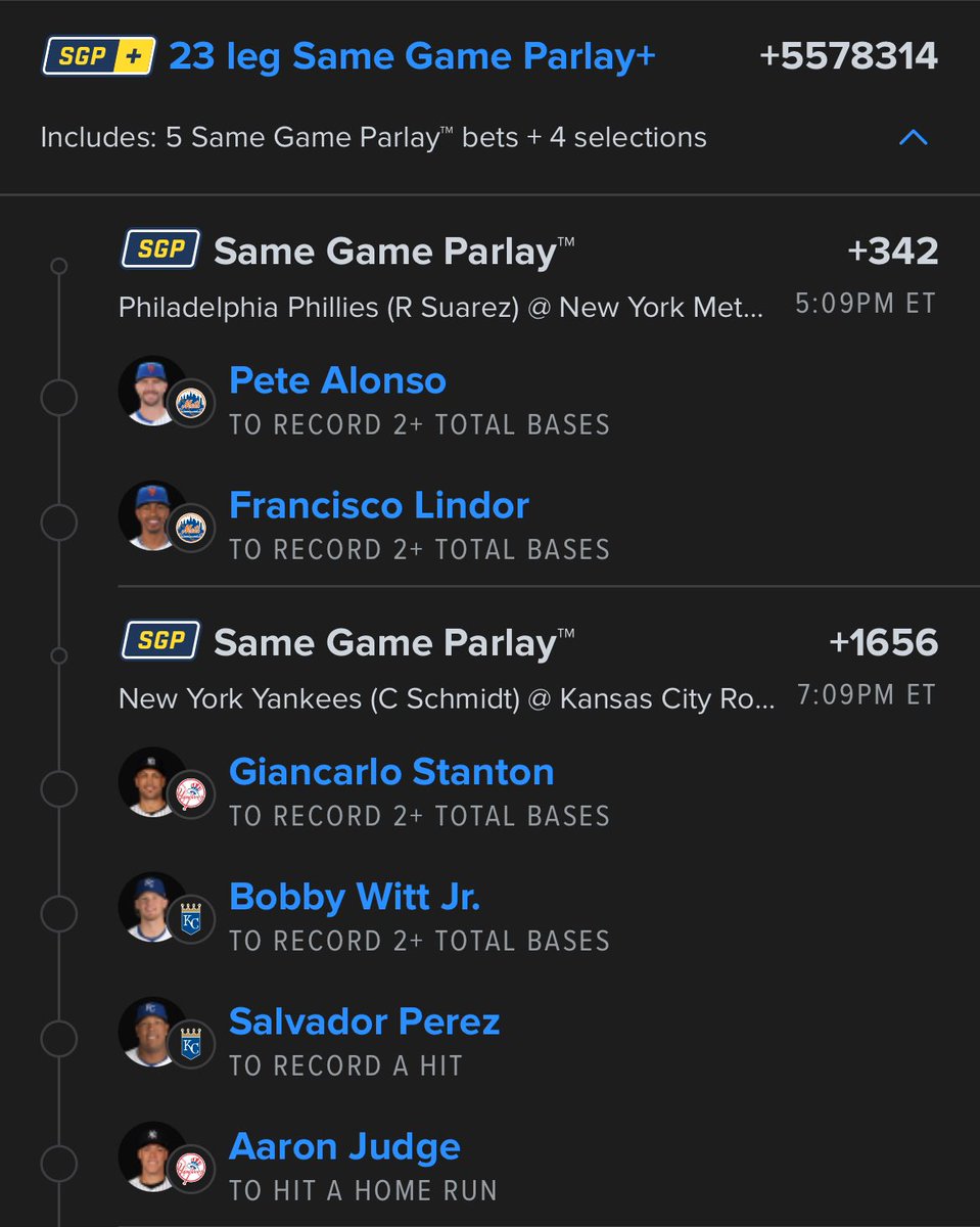Dingerwins's tweet photo. No chance this hits right? Check out my bet on FanDuel Sportsbook! 
 https://t.co/ZNkOnQXWXa https://t.co/5cuKP784ED