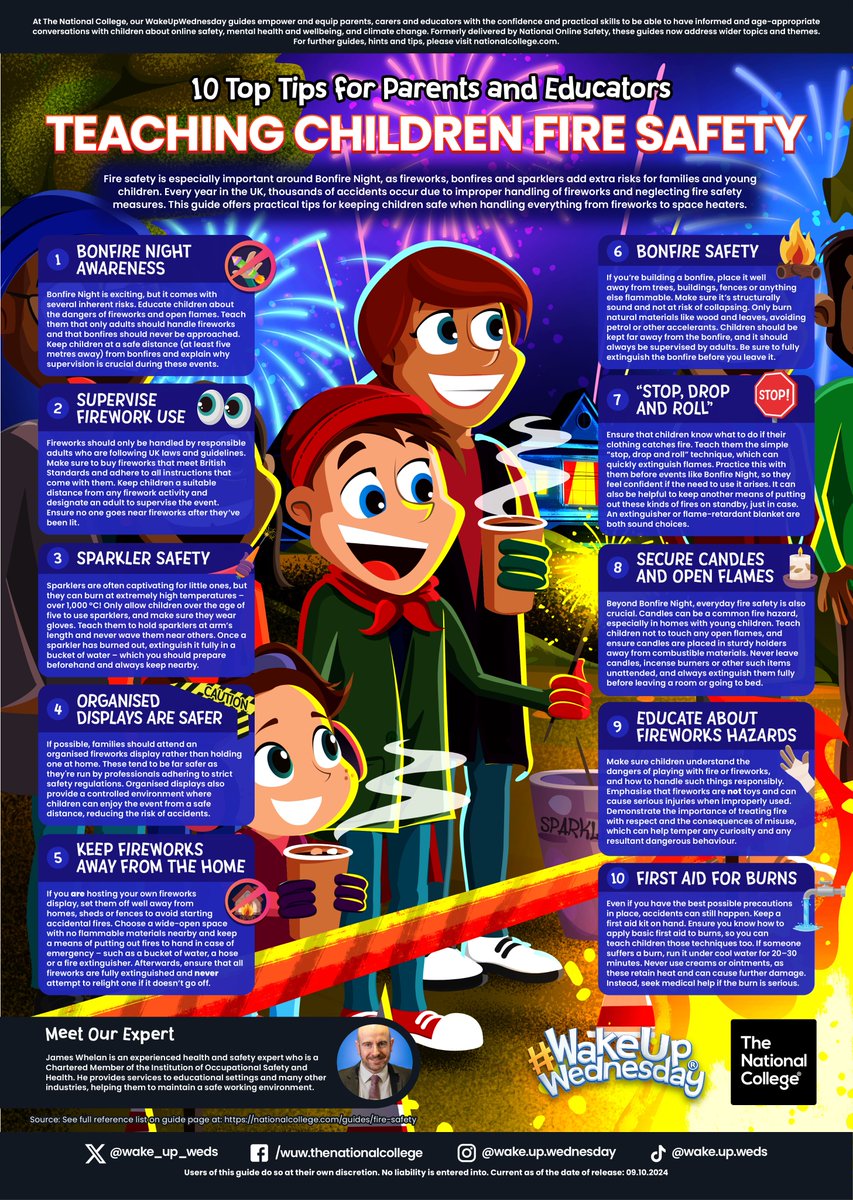In the next few weeks families will be considering celebrating with the use of fireworks or lighting bonfires. It is important to talk about fire safety and this poster gives lots of great information that can be shared. Have fun and be safe!  <a href="/Bepschools/">Bradgate Education Partnership</a> #ChurchHillInfants