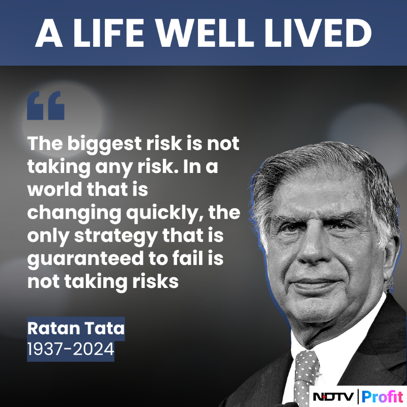 NDTVProfitAlpha's tweet photo. Inspirational #RatanTata quotes on leadership, work life balance and more. 

Swipe<<