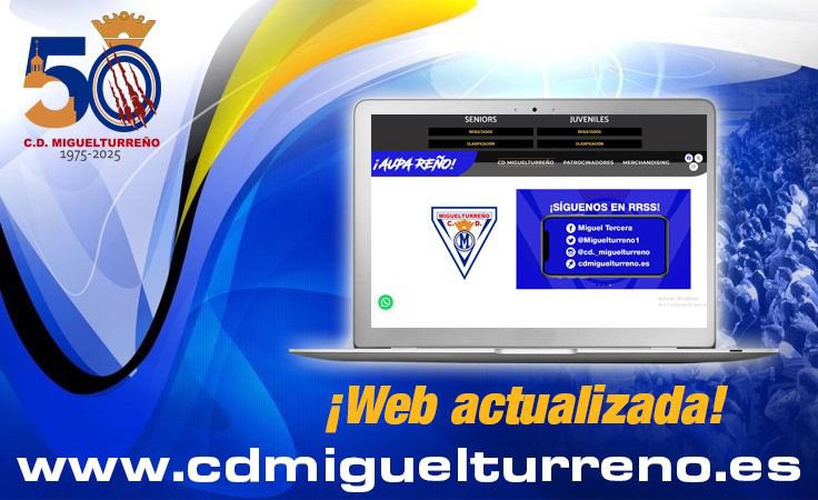 ‼️💻 ¡Estrenamos web!

✅ Nuevo diseño
✅ Nuevos contenidos
✅ Nuevas secciones
😍 Misma pasión

🔗 cdmiguelturreno.es

#Miguelturreño