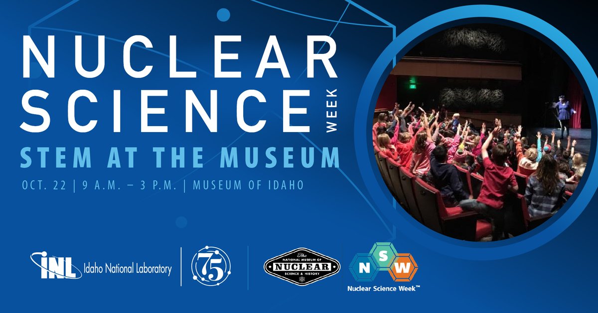 INL's tweet image. 🗓️ Oct. 27 | 🕘 9 a.m.-3 p.m. |📍@MuseumOfIdaho

K-12 students &amp;amp; their families are welcome to join our K-12 #STEM Science Show filled with captivating experiments &amp;amp; scientific discovery.👩‍🔬👨‍🔬

No registration needed.
facebook.com/events/4206816…

#NuclearSciWeek #nuclear #energy