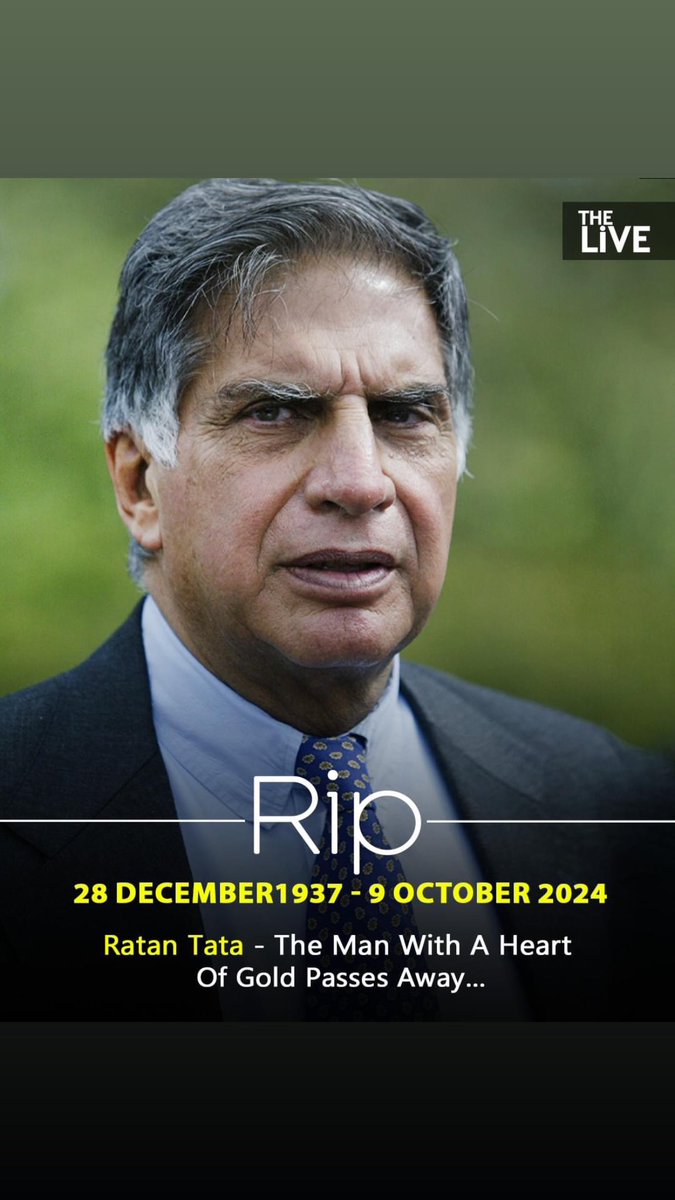 celestinejacob3's tweet photo. Deeply saddened by the passing of #RatanTata, a visionary leader and philanthropist who inspired millions with his humility and contributions. His legacy will forever endure. https://t.co/dZ4AKA5FOj