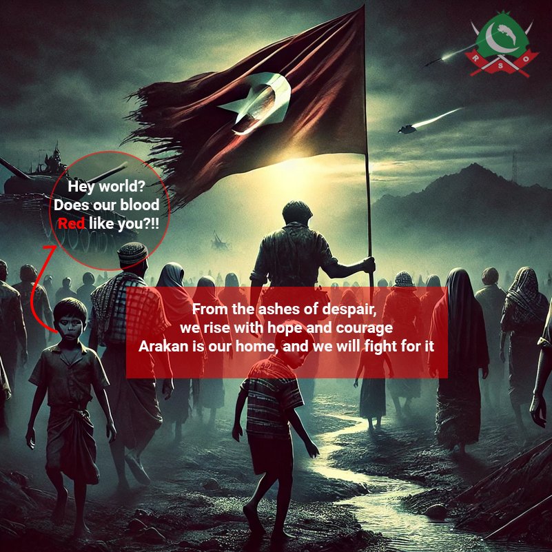 rsomedia's tweet photo. From the ashes of despair, we rise with hope and courage—Arakan is our home, and we will fight for it

🌿 Arakan is our home. Our roots run deep, our hearts burn with resilience. We cannot let the cycle of genocide define us. It's time to stand tall, fight back, and reclaim what’s rightfully ours. Together, we break the chains of oppression. Together, we rise. #RiseForArakan #RohingyaResistance #JusticeForRohingya 

@UN @OIC_OCI @CIJ_ICJ @hrw @arableague_gs @MWLOrg_en @ICRC @ifrc @IOMBangladesh @QF @amnesty @UNHumanRights @HRF @UN_HRC @UNICEF @qcharityglobal @diyanetbasin @abimalaysia @ikrammalaysia @Kwt_awqafen @almajleskuwait @FortifyRights @TamimBinHamad @anwaribrahim @ABZayed @JustinTrudeau @matthewfsmith @john_hq3 @AJEnglish @BBCWorld @bbcburmese @nytimes @cnni @DeutscheWelle @geonews_english @dawn_com @TVAlhijrah @liberal_party @UKParliament @HouseofCommons @ASEAN @MofaQatar_EN @KSAmofaEN @mofauae @MalaysiaMFA @MFATurkiye @Saudi_MoiaEN @ForeignOfficePk