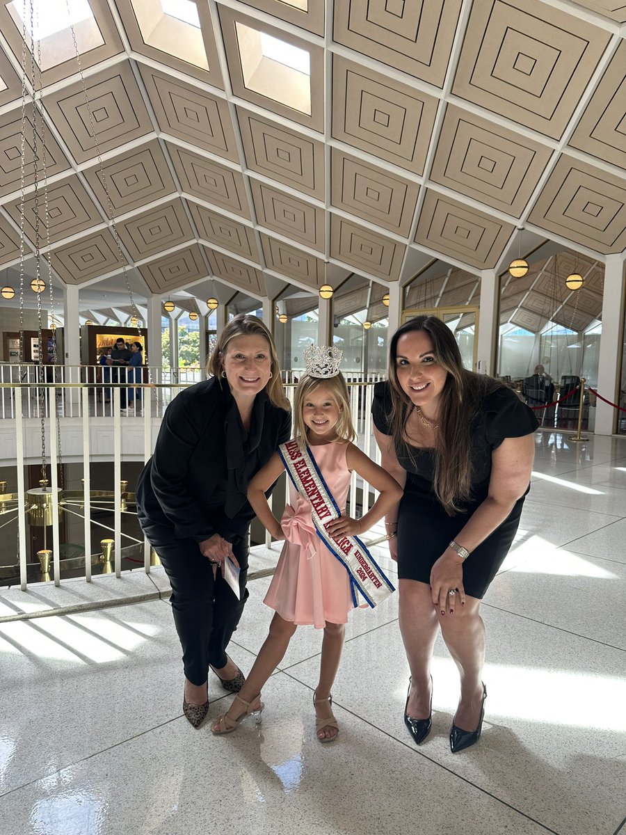 So honored to meet the Miss Elementary America today at the #ncga. She was a ray of sunshine during the sad stories of what has happened in Western NC.