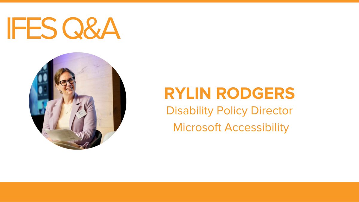 IFES (@ifes1987) on Twitter photo ⏰ New from <a href="/IFESDisability/">IFES Disability</a>: Sr. Global Advisor for Inclusion Virginia Atkinson spoke to <a href="/Rylin_Rodgers/">Rylin Rodgers</a>, Director of Policy at <a href="/MSFTEnable/">MSFT Accessibility</a>, about disability-inclusive technology and elections. Watch the interview and read our learning series at the link. bit.ly/46bbi9H ⏰ New from <a href="/IFESDisability/">IFES Disability</a>: Sr. Global Advisor for Inclusion Virginia Atkinson spoke to <a href="/Rylin_Rodgers/">Rylin Rodgers</a>, Director of Policy at <a href="/MSFTEnable/">MSFT Accessibility</a>, about disability-inclusive technology and elections. Watch the interview and read our learning series at the link. bit.ly/46bbi9H