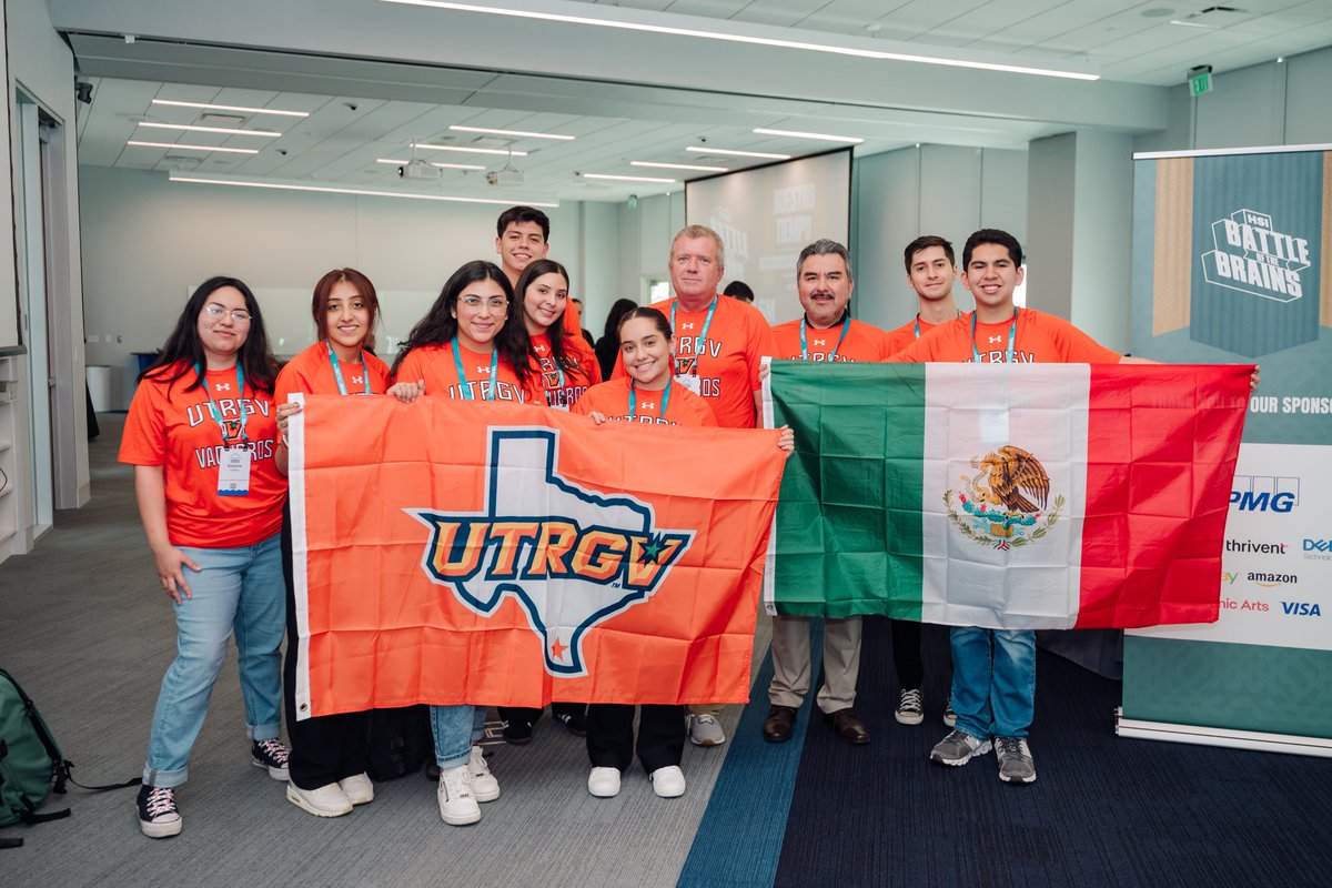 HSIBotBrains's tweet photo. Let’s hear it for The University of Texas Rio Grande Valley (@UTRGV), our second place winners of the 2024 HSI Battle of the Brains competition! 🧡#NuestroTiempo #HSIBotBrains #HispanicHeritageMonth #VsUP ✌️ https://t.co/gJL5onsjHr