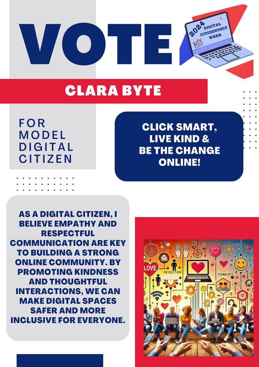 kisdsectech's tweet photo. As Digital Citizenship Week wraps up, we are reminded that digital citizenship is practiced every day! In our #KatyDigCit course, Ss are encouraged to show their knowledge with a model digital citizen poster like the one shown below! (https://t.co/RRwmDtmq4W) @katy_libraries https://t.co/fFnIfqgNUy