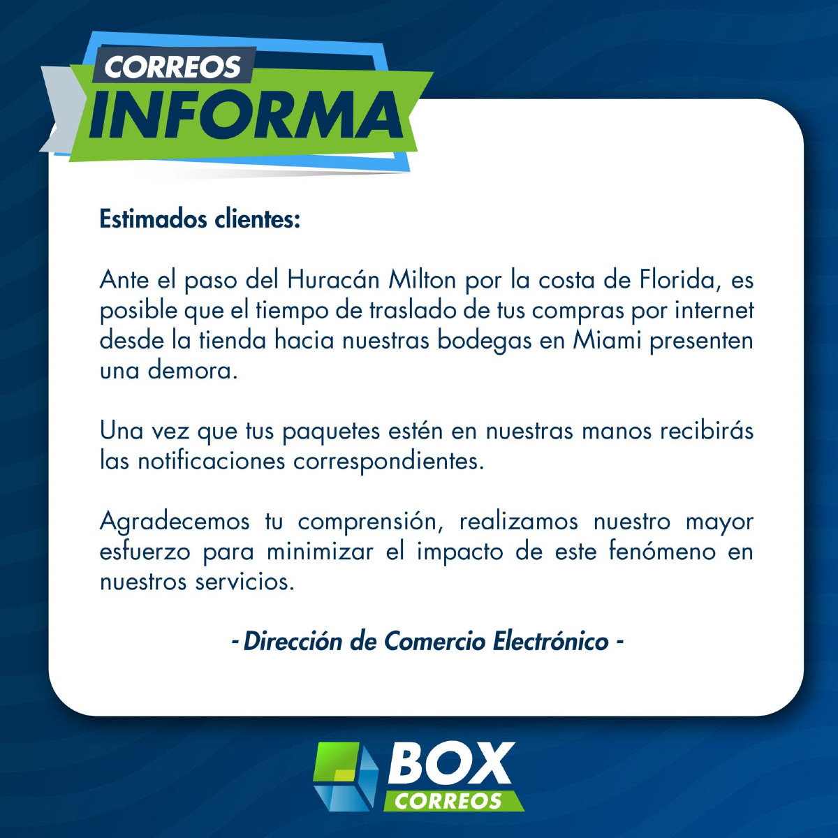 BoxCorreosCR's tweet photo. #CorreosInforma https://t.co/2lBFR32hI4