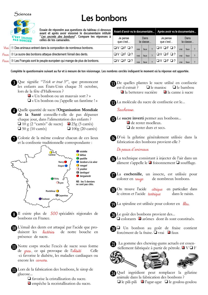 Comme promis, c'est parti pour la saison 7 ! L'épisode S07E12 de #CTPS, intitulé "Les Secrets des bonbons" a, curieusement, bénéficié de 100 % de l'attention des élèves pendant 100% de sa durée...😏
🍬 Le pdf imprimable : bdemauge.free.fr/CTPS/CTPS-S06E…
🍭Replay : france.tv/france-4/c-est…