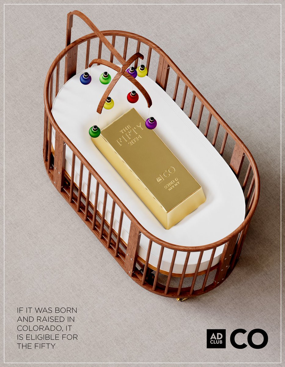 adclubco's tweet image. Proud of your work? It's your baby, after all! If you live in Colorado, your precious projects could win gold at The Fifty. Doesn't matter where you work—it's where you live!  Enter today! adclubco.com/the-fifty-call… #TheFifty #COtalent
