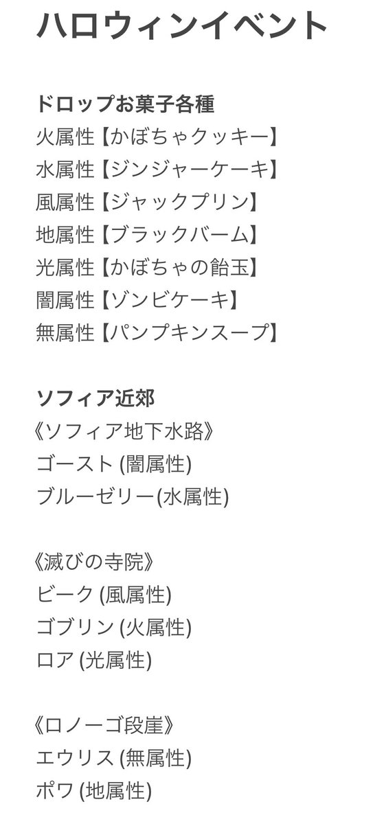 #トーラム 

ハロウィンイベント
個人的メモ