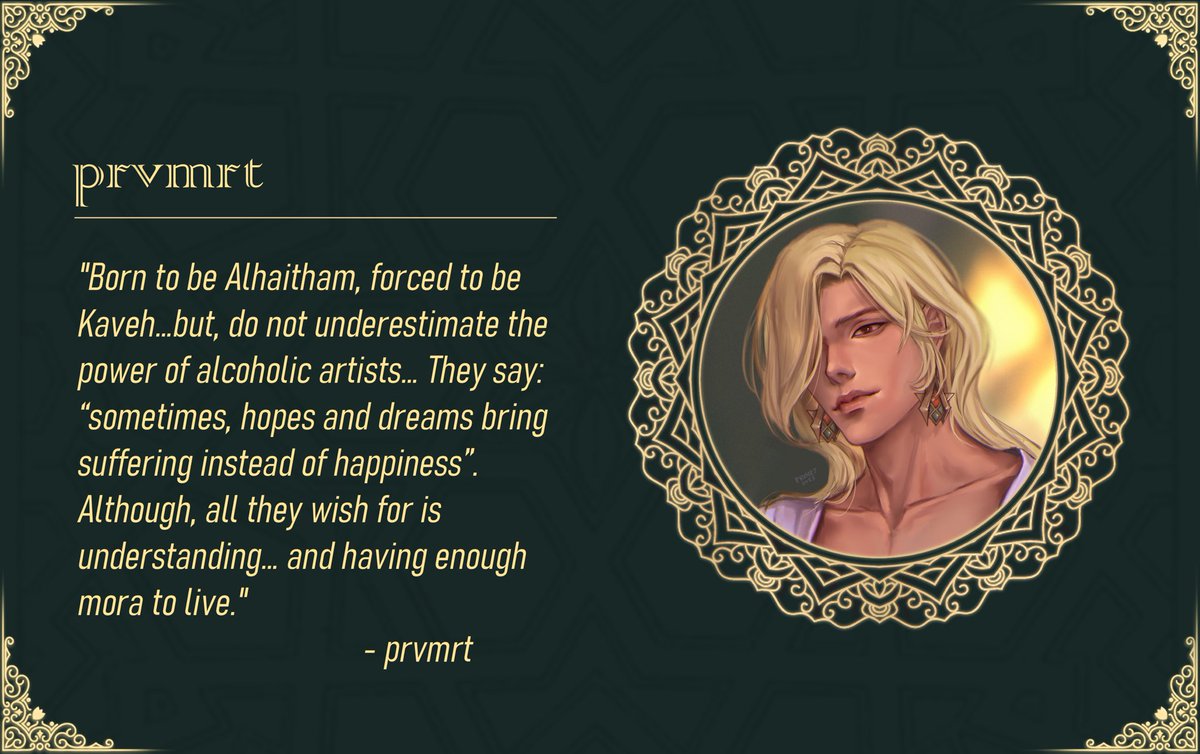 One step closer to the final with <a href="/prvmrtart/">перший день весни🇺🇦 COMMS OPEN</a> 💚

Together with the artist, we will experience the pleasant moments of the life of Kaveh and alHaitham 🥰