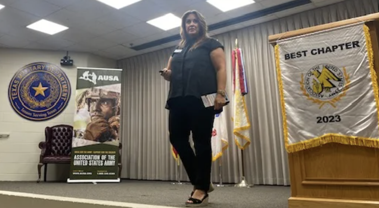 AUSAAustin's tweet photo. We hosted a general chapter meeting at Camp Mabry, the home of the TXANG on 02 October.
Our guest speaker was Mrs. Patty Morgan, an Army Military spouse with 25 years of dedicated service, is currently the Central Regional Manager at the Texas Veterans Network Combined Arms. https://t.co/b1LvMKP5Ye