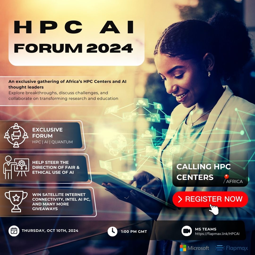 FlapmaxHQ's tweet image. Discover breakthroughs, tackle challenges, and shape the future of research and scientific discovery.
Don't miss this opportunity to, discuss AI, high-performance computing (HPC) and quantum computing, and win exciting giveaways like satellite internet connectivity and AI PCs!