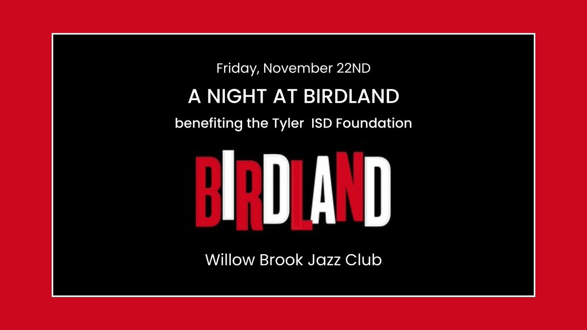Tyler ISD Foundation (@tisdfoundation) on Twitter photo Join us on November 22 as we celebrate our rich history of serving the students and teachers of <a href="/TylerISD/">Tyler ISD 🏛</a> at our 2024 Gala, A Night at Birdland.
Tables and tickets go on sale to the public on October 21st, however, sponsorships and underwriting opportunities are available now. Join us on November 22 as we celebrate our rich history of serving the students and teachers of <a href="/TylerISD/">Tyler ISD 🏛</a> at our 2024 Gala, A Night at Birdland.
Tables and tickets go on sale to the public on October 21st, however, sponsorships and underwriting opportunities are available now.