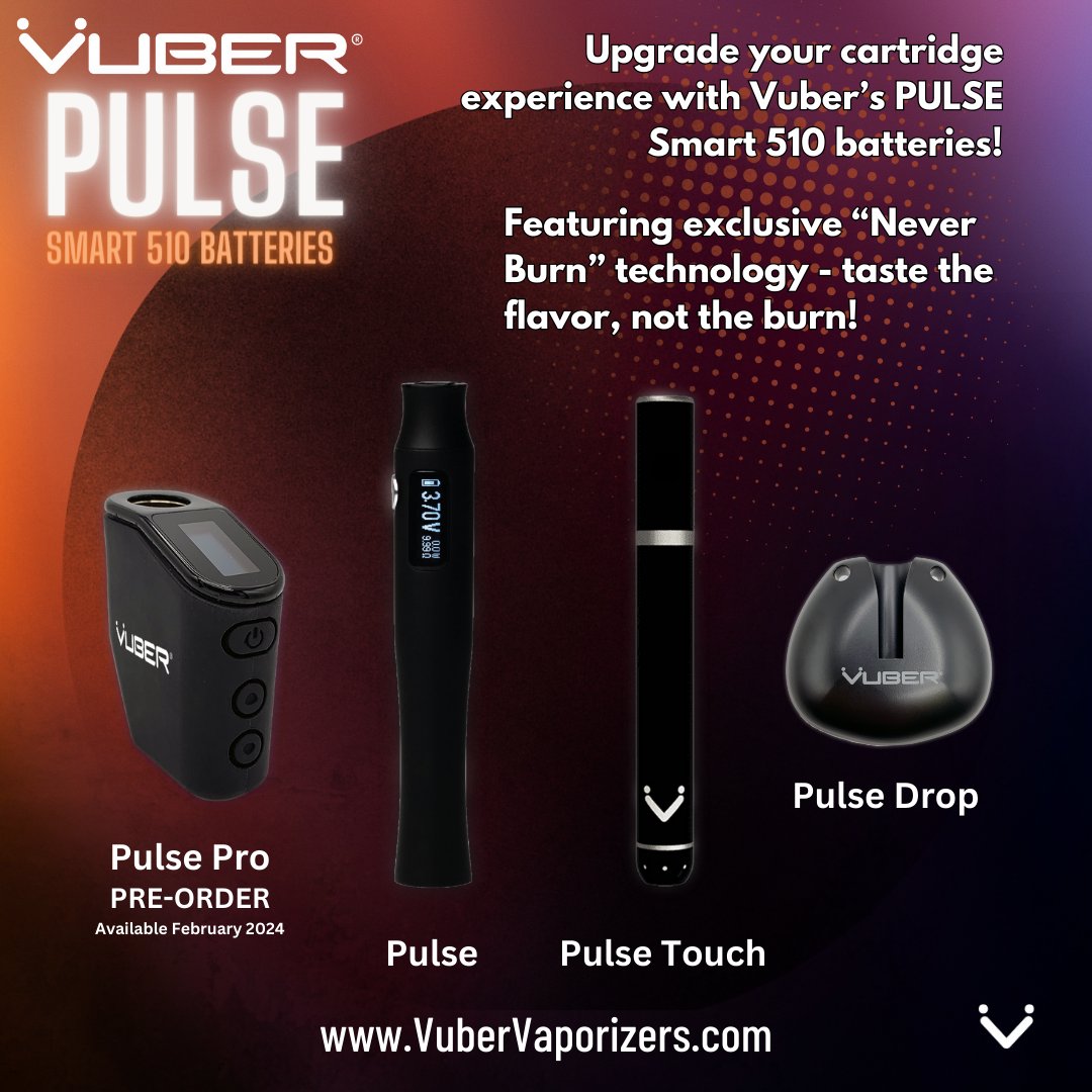 VuberB5984's tweet photo. @Vubervape Vuber Pulse Smart Batteries for 510 thread carts. 

Get yours at https://t.co/wvyaZJrK3c

#cannabisindustry #CannabisCommunity #patented https://t.co/eEOh0WCqXW