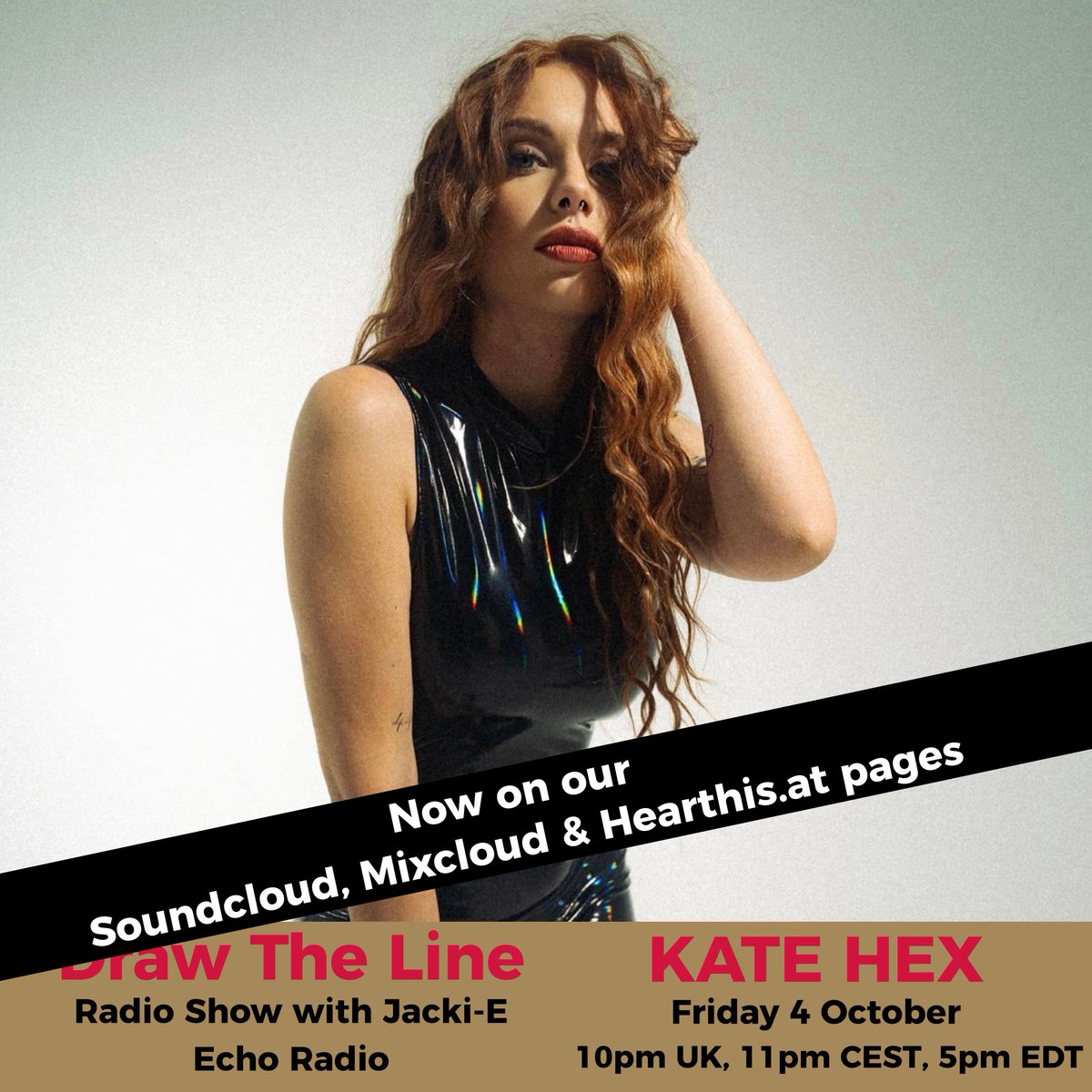 This week's <a href="/DTLRadioShow/">Draw the Line Radio Show</a> #329 is on Soundcloud
soundcloud.com/jackiepalmer/3…
Guest mix 2nd hr Kate Hex
In my mix 1st hr <a href="/HannahLaingDJ/">Hannah Laing</a> <a href="/MarieVaunt/">Marie Vaunt</a> <a href="/AliceDiMar/">Alice DiMar</a> @AnnaKunst &amp; lots more.
Say NO to gender imbalance in dance music #drawtheline #techno