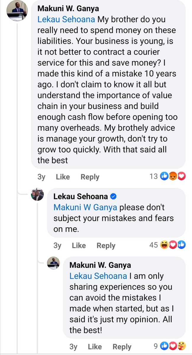 MakuniGanya's tweet image. 3 years ago, I tried to warn our brother  @LekauSehoana
about trying to grow too quickly. I was talking from experience after he bought a fleet of brand new vans. I made the same mistake in my first business back in 2011. I didn't didn't want him to repeat that mistake #DRIP