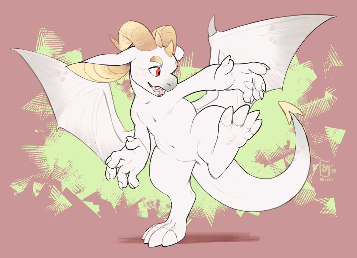 Little cute dragon chasing its tail for Ambrin on Discord!💚