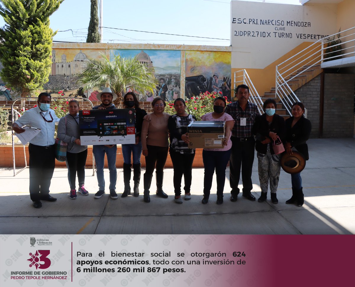 TehuacanGob's tweet photo. 🏘️✨ Trabajamos por el bienestar de cada tehuacanero. A través de políticas públicas y programas sociales, atendimos las necesidades básicas de nuestra gente. ¡El cambio es posible! #DesarrolloYFuturo #3erInformeDeGobiernoPedroTepole https://t.co/ICeRh6vQZs