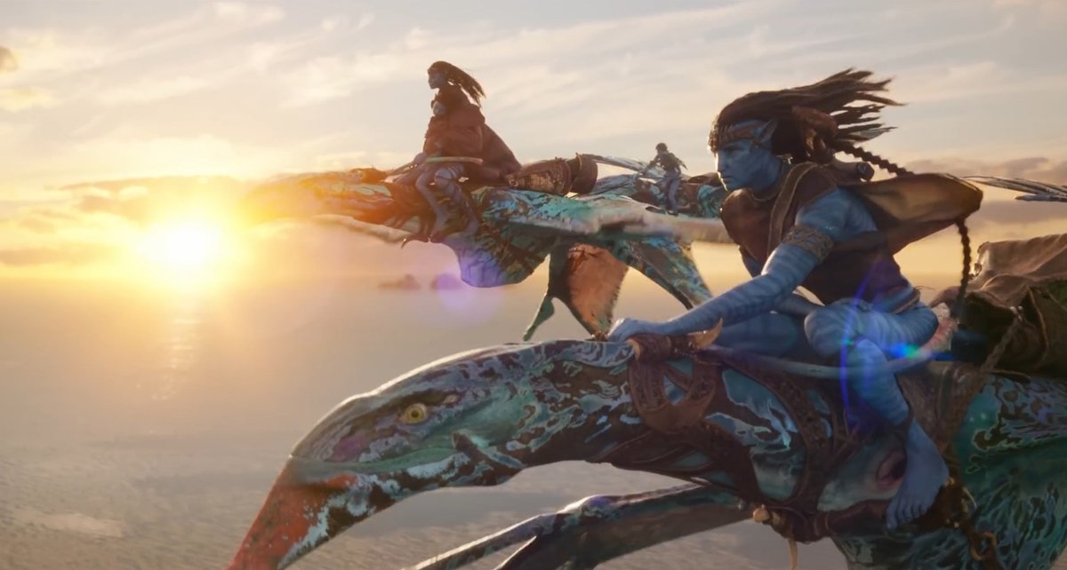 JackOCine's tweet photo. James Cameron quitte la jungle du premier film, non sans l'avoir remis à jour avec ses technologies de pointe, puis fait trempette. C'est là que cette suite prend son sens, son ampleur, et que la magie opère. #AvatarLaVoieDeLEau fête ses 2 ans. https://t.co/efuHxXIqAX