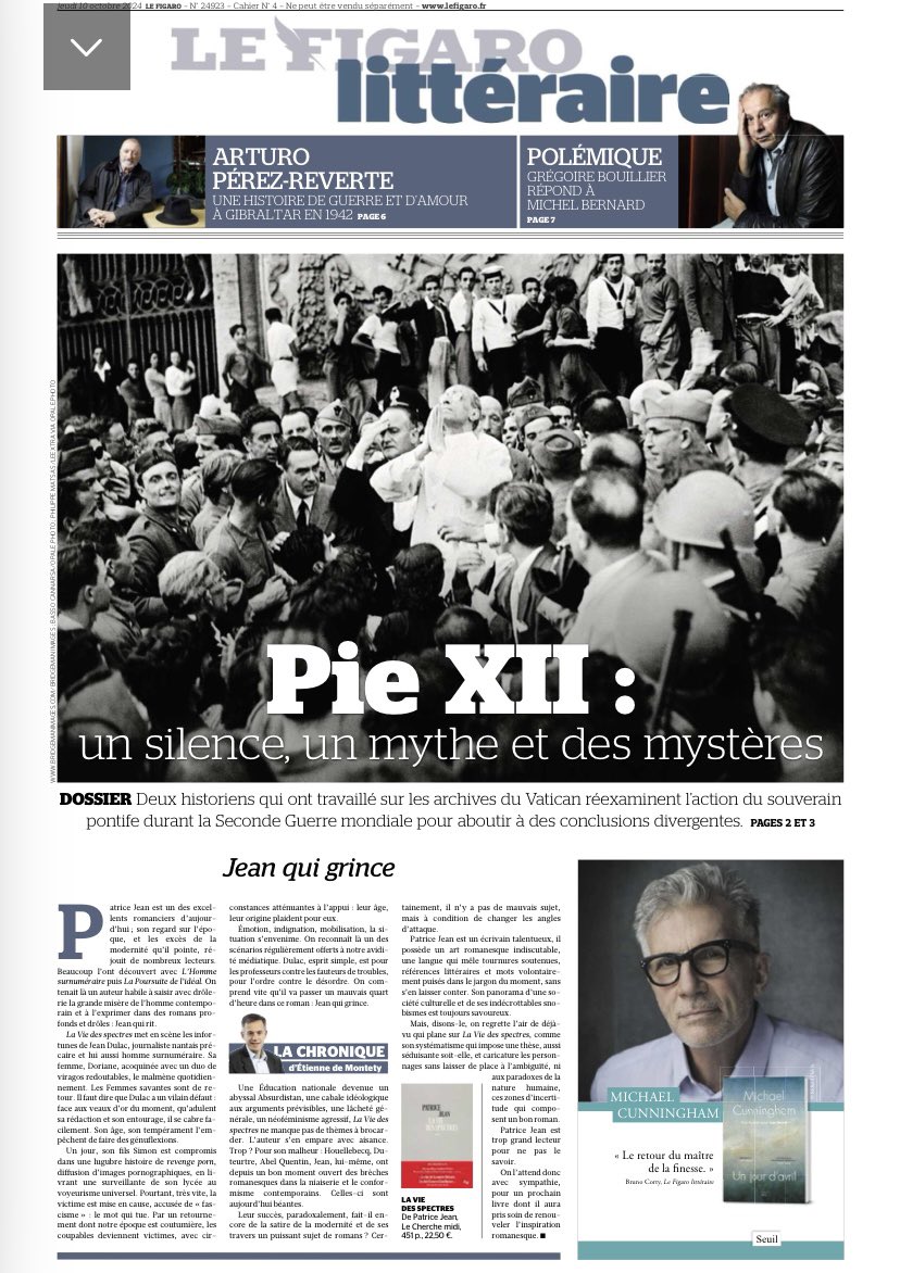 La Une du Figaro littéraire de ce jeudi.