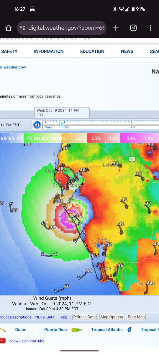 National Weather service model has #HurricanMilton making landfall on Sarasota. No matter where it makes landfall large areas will be affected. Stay say fellow Floridians.