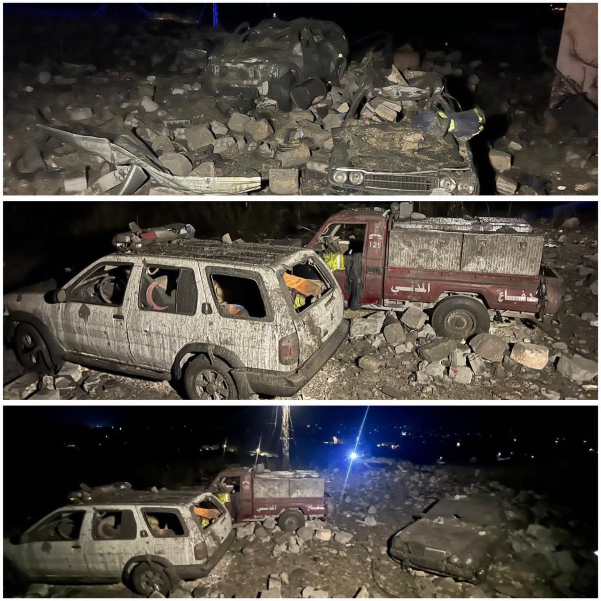 InfosLiban's tweet photo. 🇱🇧🇮🇱🚨🚨 - 5 ambulanciers ont été assassinés par l'armée israélienne lors d'un bombardement près de Tyr, au Sud-Liban.

(@mophleb) https://t.co/COvQG5Mt5S