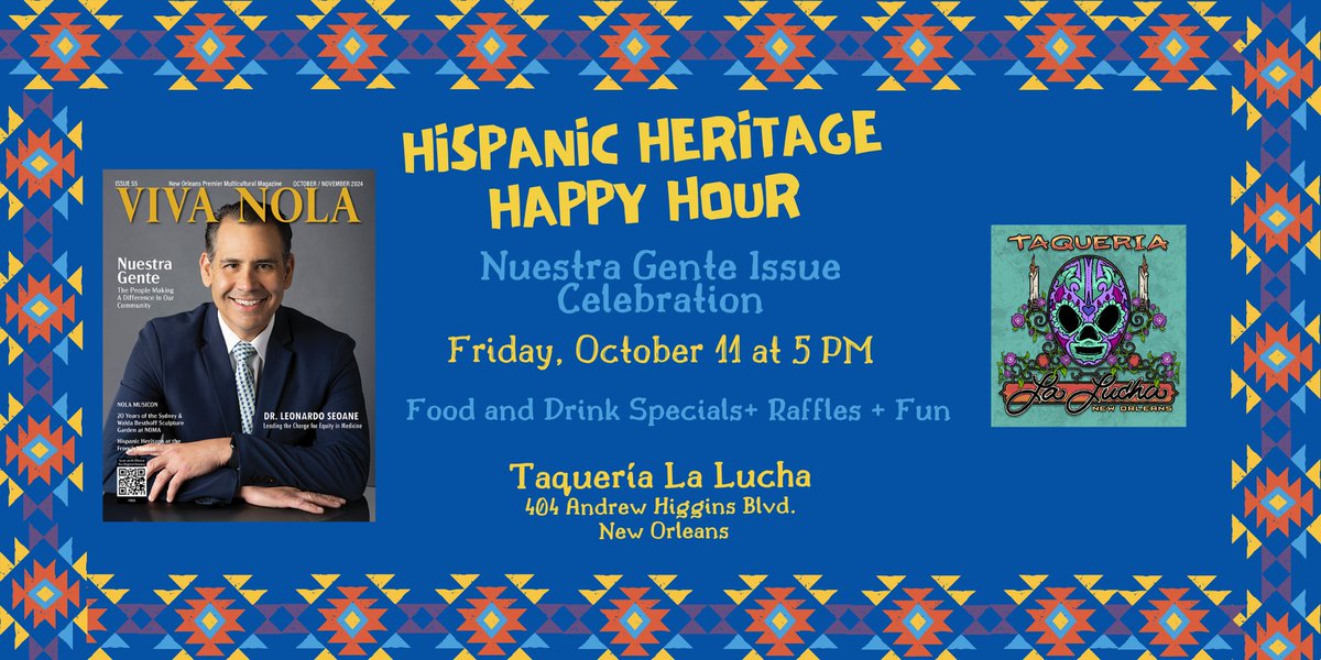 Nuestra Gente Issue launch and Hispanic Heritage Happy Hour!🍹👋 - mailchi.mp/vivanolamag.co…