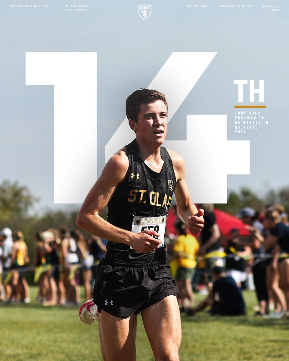 StOlafAthletics's tweet photo. .@StOlafMXCTF and women's cross country appeared in the top 20 of the @USTFCCCA national polls yet again today!

RELEASE: https://t.co/w0COkOpTRG

#UmYahYah | #OlePride | #d3xc https://t.co/H5BDjJr9pt