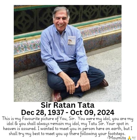 I am numb! ॐ शांति my Respected <a href="/RNTata2000/">Ratan N. Tata</a> Sir 🙏
