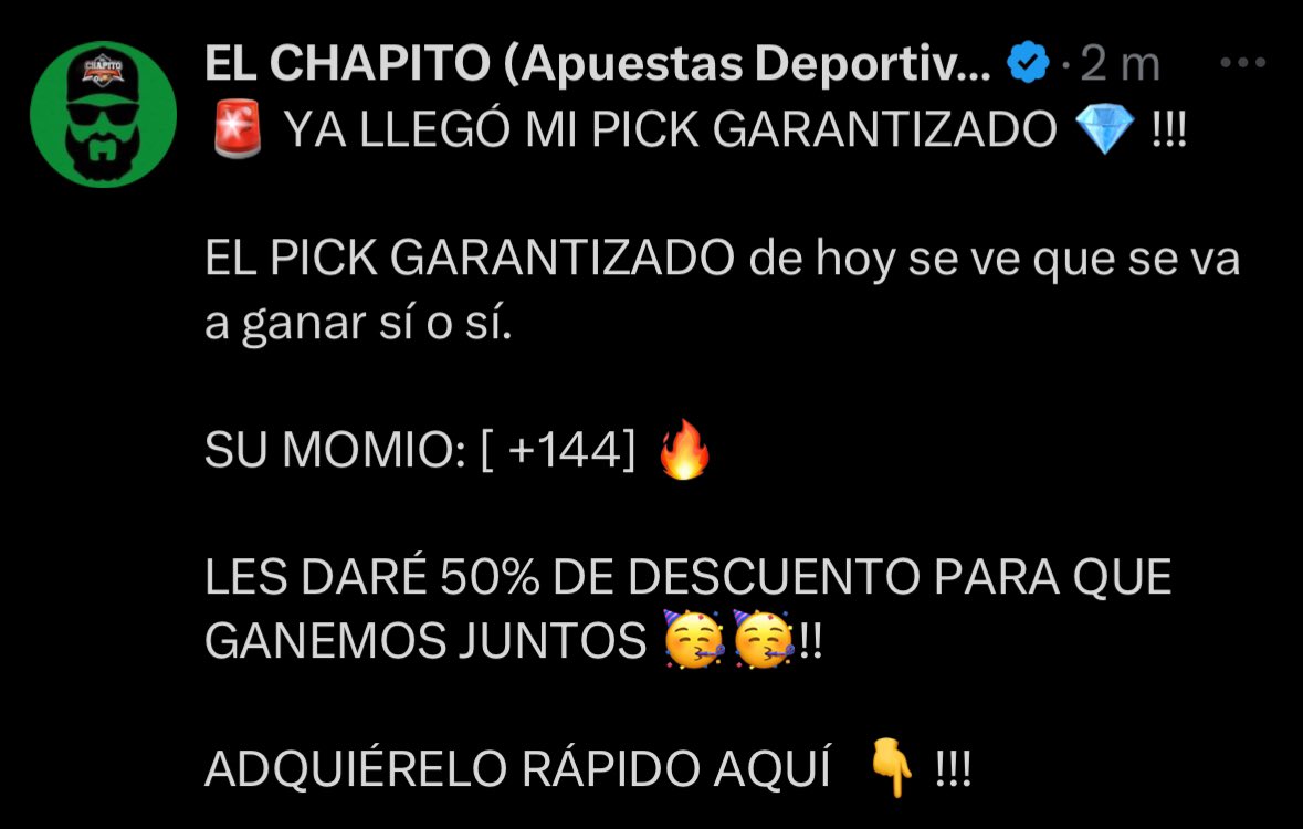 +1 ❤️❤️❤️ y subo yayayaya la GARANTIZADA del Chapito 🌋. 

Hoy regalaré todo por aquí 😈 solo apóyenme con sus likes y listo 🫶.