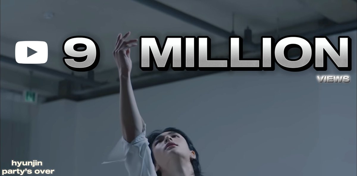[#HYUNJIN : SKZ-PLAYER] "when the party's over" has surpassed 9M views on youtube ✅🔥

next goal: 🎯9.5M
we are so close to 10M 💃🏻
🔗: youtu.be/bY_TqcsMyHM?si…
#현진 #스트레이키즈현진 #ヒョンジン