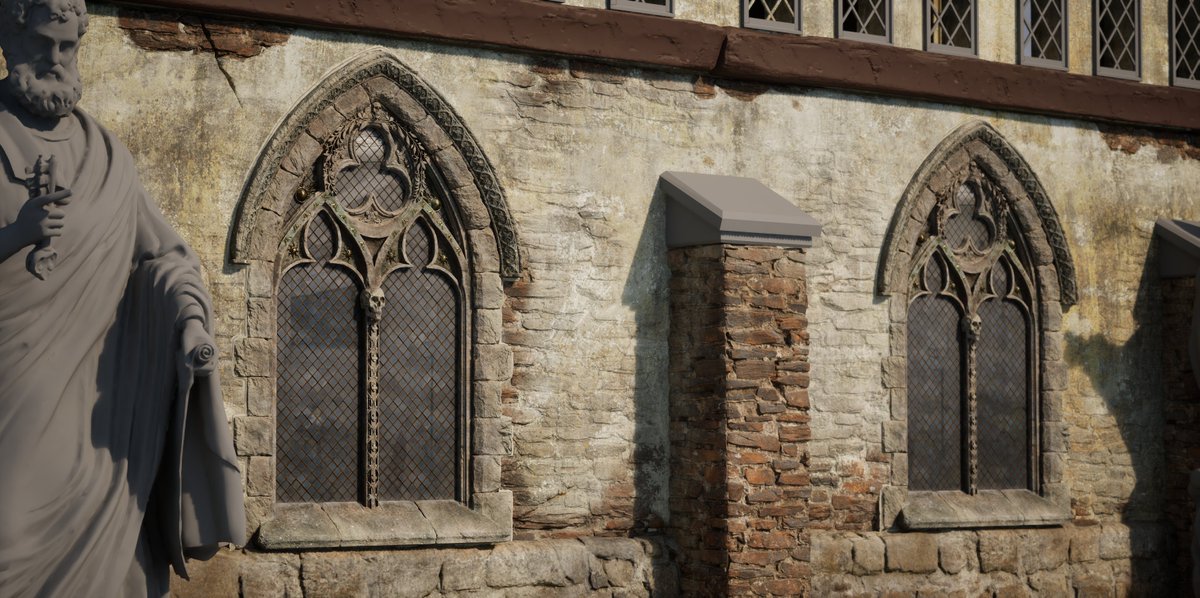 PS_Leoluch's tweet image. Stones and window first pass done. Wood beam next. Really happy with the current look