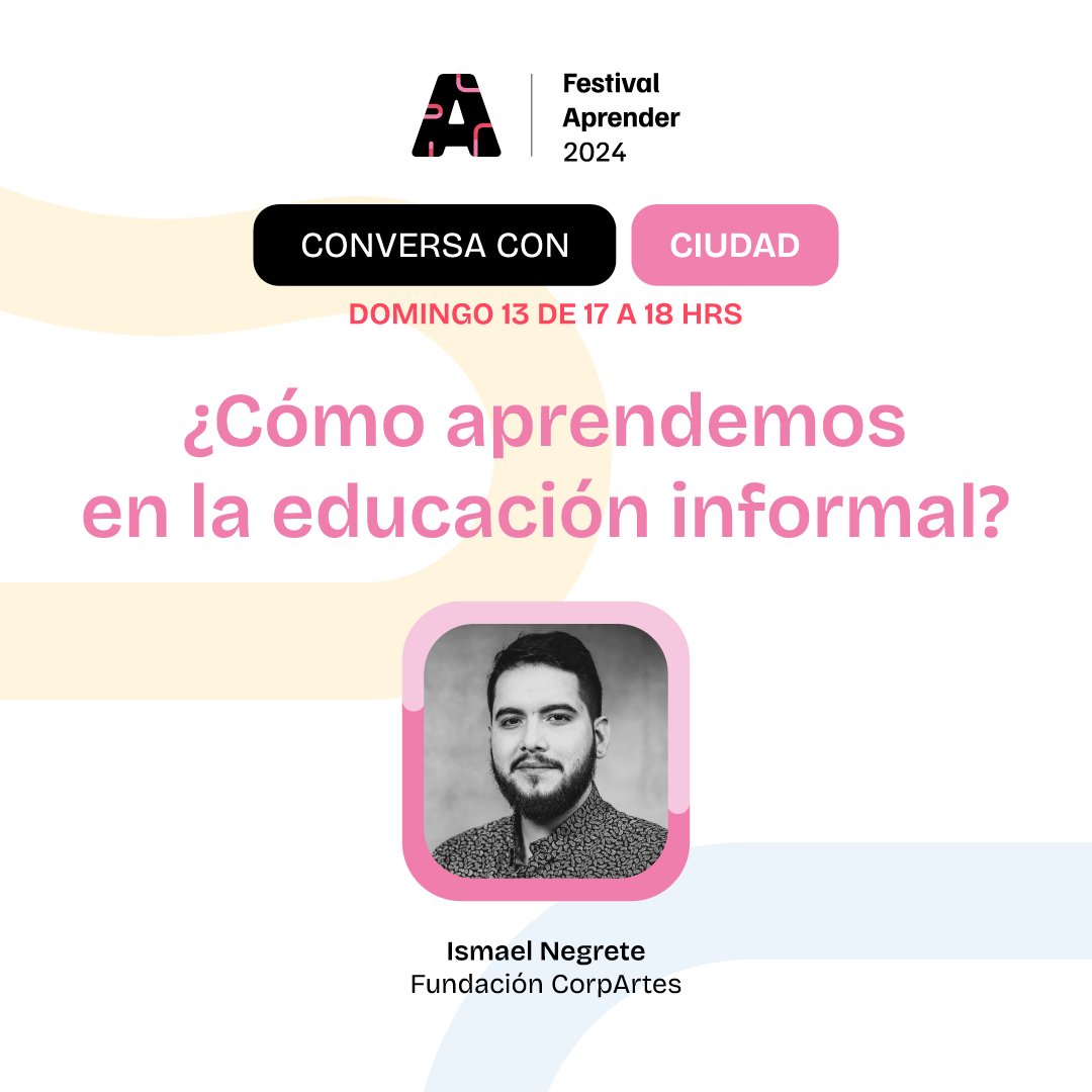 CorpArtes's tweet photo. FESTIVAL APRENDER 2024⭐
Desde este viernes 11 hasta el domingo 13 de octubre, no te pierdas la II Edición del #FestivalAprender en @centroGAM.
Acompaña a #CorpArtes en la mesa de diálogo: ¿Cómo aprendemos en la educación informal?
🎟️Entradas gratis: https://t.co/pCL6i6BxAU https://t.co/uuZRMH8Zus