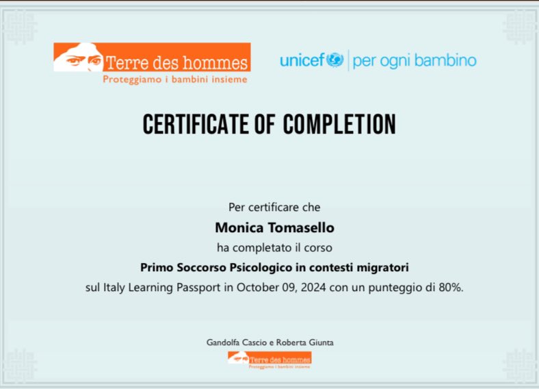 Corso di formazione in “Primo Soccorso Psicologico in contesti migratori” @tdhitaly Terre des hommes <a href="/UNICEF_Italia/">UNICEF Italia</a> <a href="/UNICEF/">UNICEF</a> 
#formazione #corsodiformazione #formazioneonline #primosoccorso #soccorsopsicologico