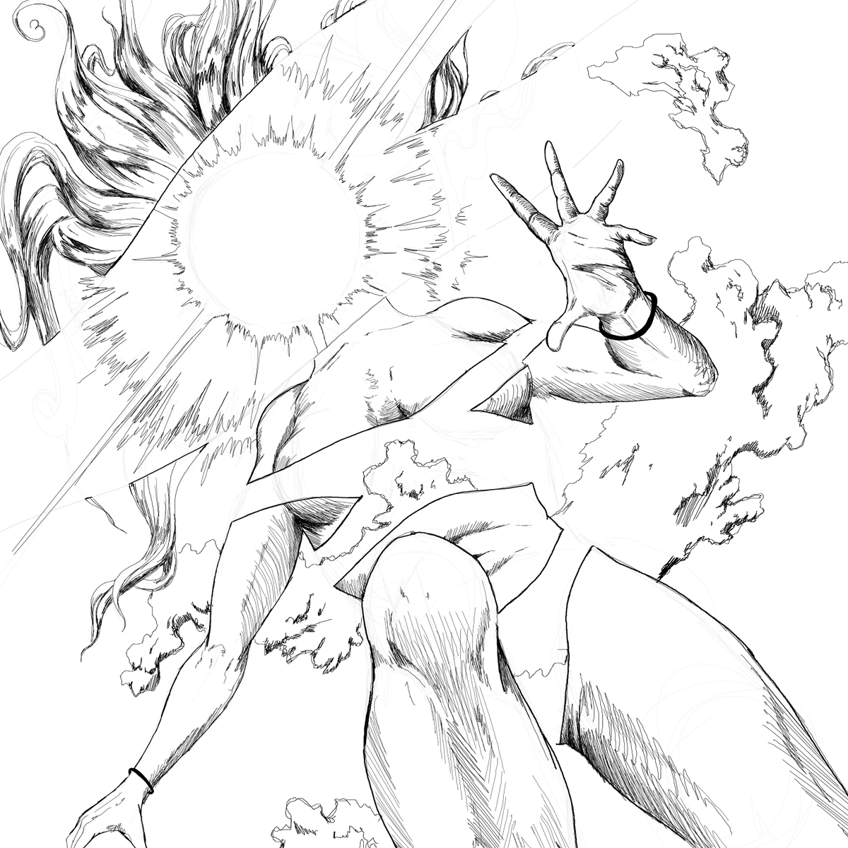 Corallianassa's tweet photo. Day 9, Sun #Inktober2024 #UroTakako https://t.co/lAjmEiMW5a