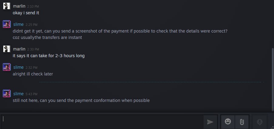 slimecrazzy's tweet photo. can people help me report this guy... after selling some items to him on csfloat decided to do a trade off the platform and come to find he just unfriends me and blocks me lol, it is not a big loss but just dont want more people getting scammed and him being able to use the items https://t.co/r60OPdQwir