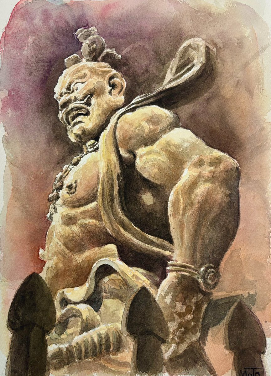 金剛力士像（阿形？）の油絵 金剛力士像（阿形）、（東大寺作成パンフレット）