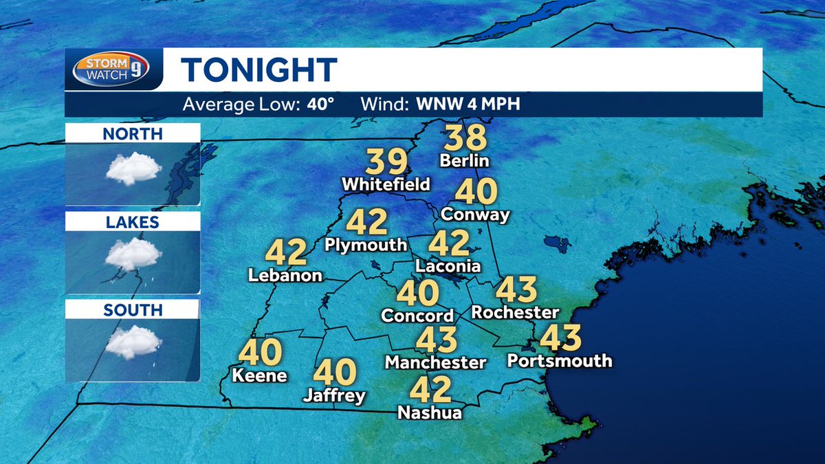 Good evening, you'll find tonight's forecast for NH below! Check out our weather blog: wmur.com/weather