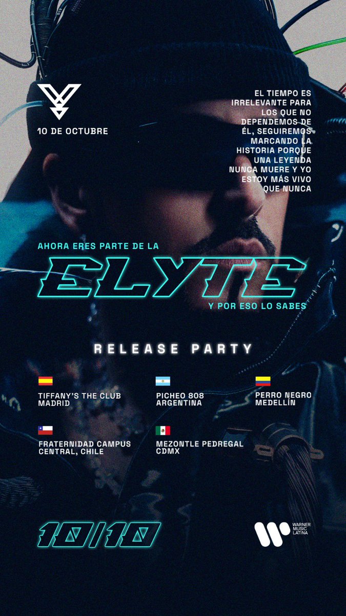 Mañana celebramos el lanzamiento de ELYTE! Deja tu bandera desde donde vas a estar perreando! Los amo corrillo, gracias siempre por el apoyo!