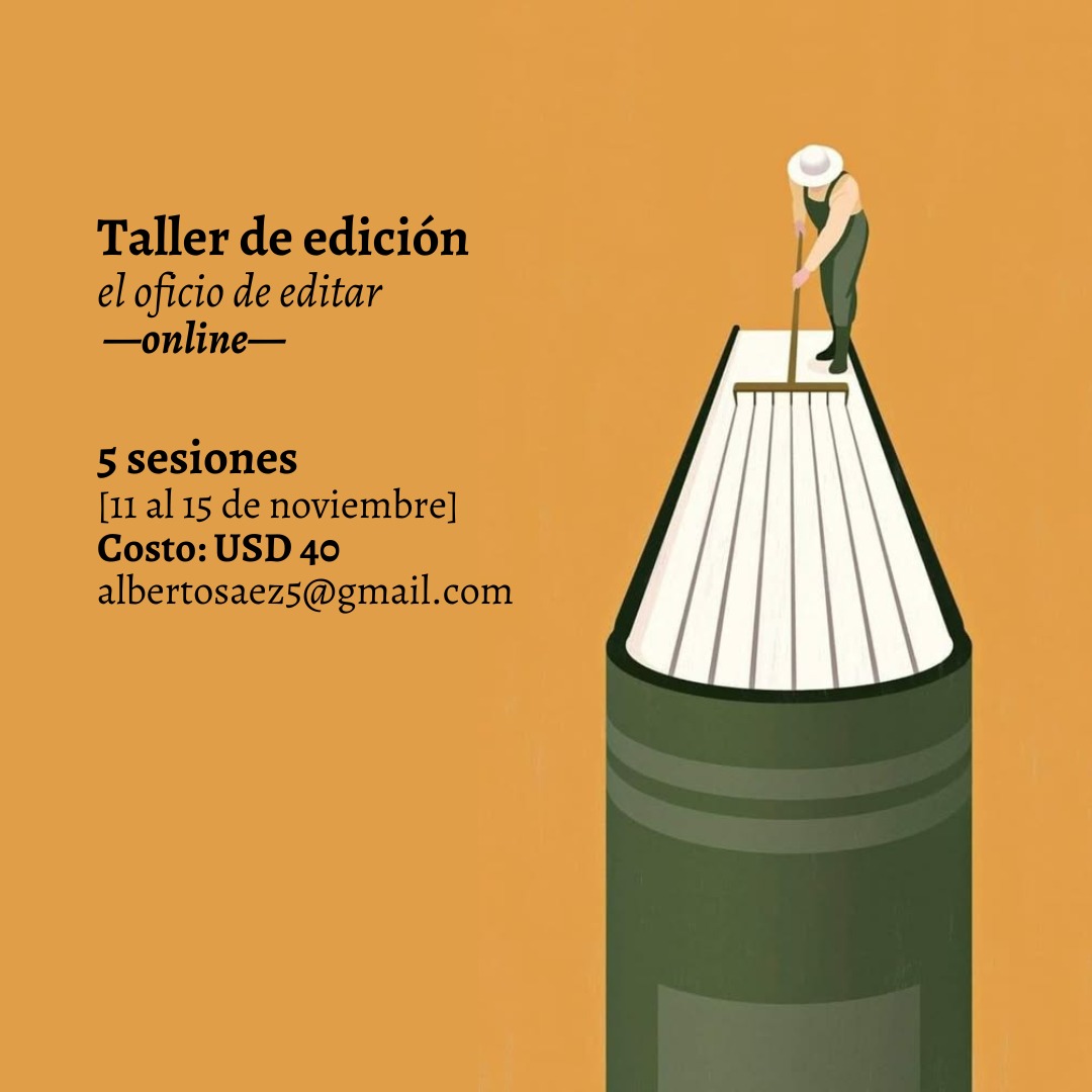 estonoesaqui's tweet image. Editar es un oficio que cultiva la palabra y el silencio, que contiene el lenguaje.

¿Cómo es esa cadena de eventos que materializan ese artefacto llamado LIBRO?

En el taller que estaré dando del 11 al 15 de noviembre, conoceremos la respuesta a esta interrogante.

Inscríbete 📚