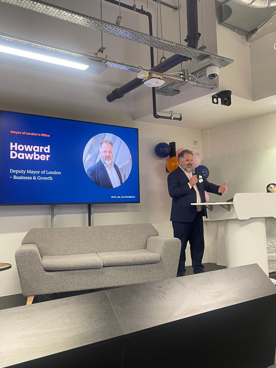 howarddawber's tweet image. This is @Tech_She_Can - campaign to ensure ALL women &amp;amp; girls have access to tech careers, skills and opportunities - vital work  @MayorofLondon backs 100%. London&apos;s growth depends on using ALL our talents. Proud to speak at their 3rd bday alongside Minister Maggie Jones.