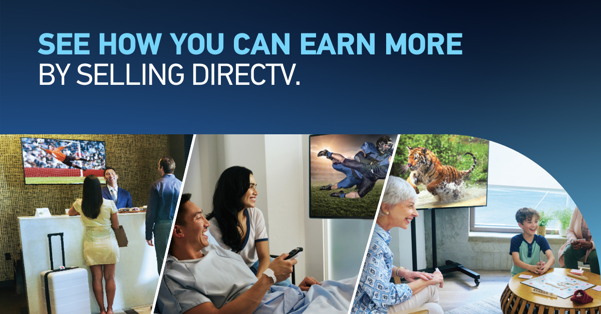IntelisysCorp's tweet photo. Boost your profits with customizable entertainment solutions for hospitality, bars/restaurants, healthcare, retail, &amp; senior living! Discover how @directvbusiness's competitive compensation, nationwide footprint, and sports coverage can grow your business. https://t.co/tSFatVXUVT https://t.co/qFYuXuxdEb