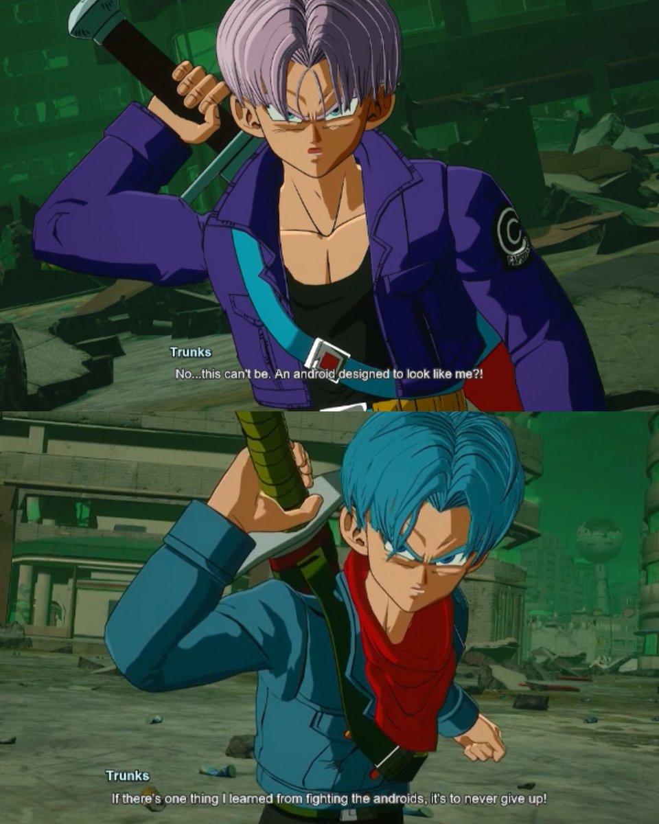 SLOplays's tweet photo. Trunks is so traumatized by the Androids that he thinks even he's one himself 😭💀 https://t.co/jU7PRS5EiV
