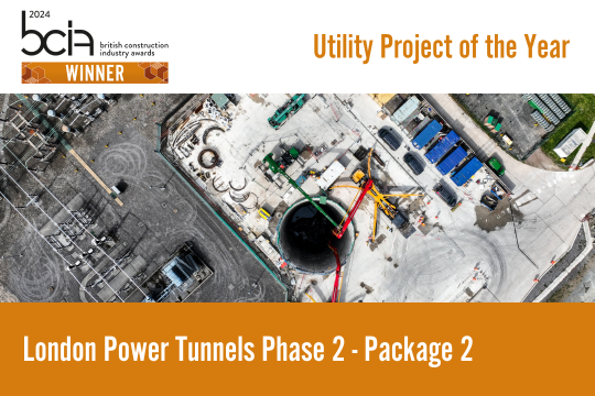 ncedigital's tweet photo. Congratulations London Power Tunnels Phase 2 - Package 2, winner of #BCIAwards Utility Project of the Year category. @nationalgrid, @AECOM, @HMJV_UK #winner #construction #constructionawards https://t.co/wVkDqIqst1