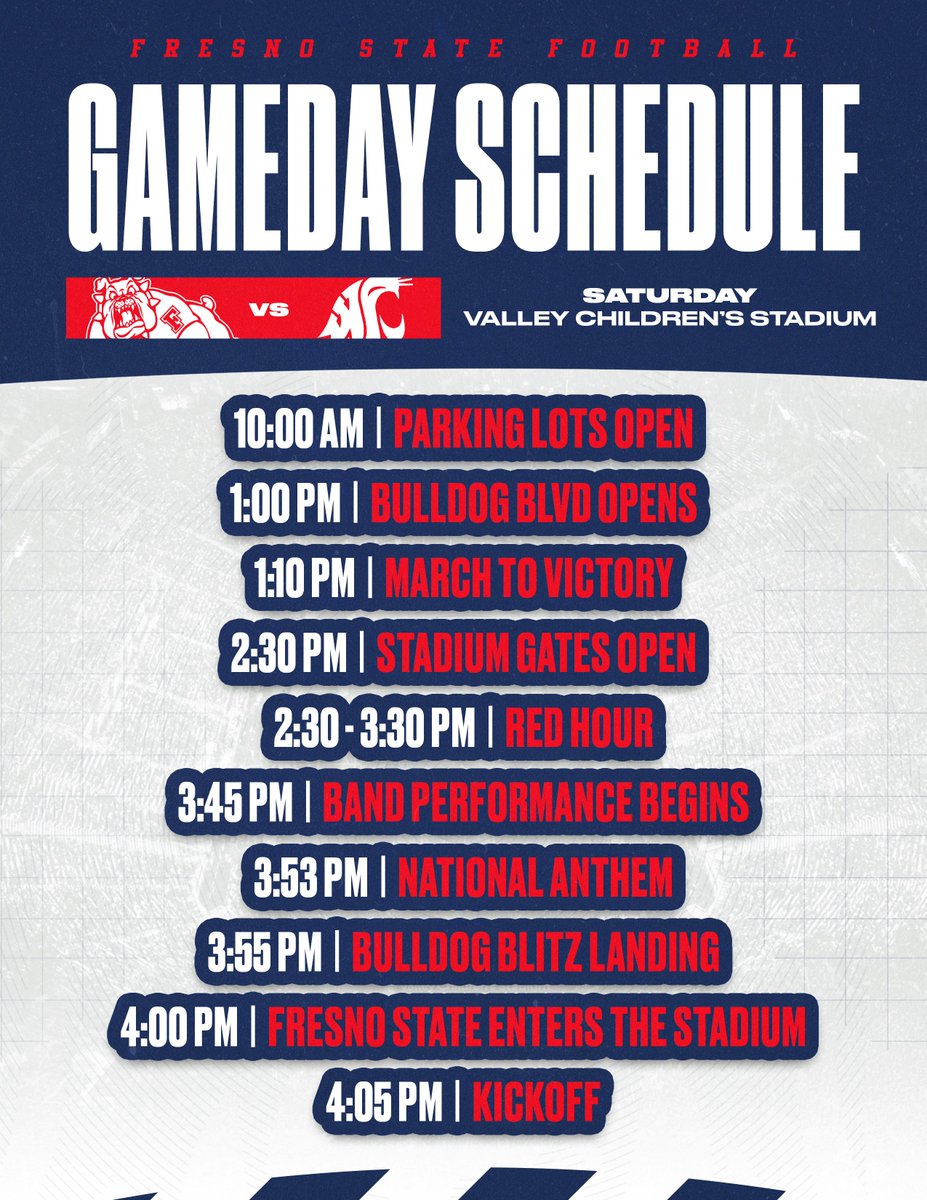 It's time to start mapping out your Saturday!