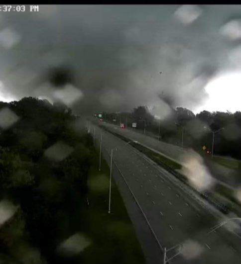 Massive wedge #tornado Fort Pierce, FL just recently from DOT camera!