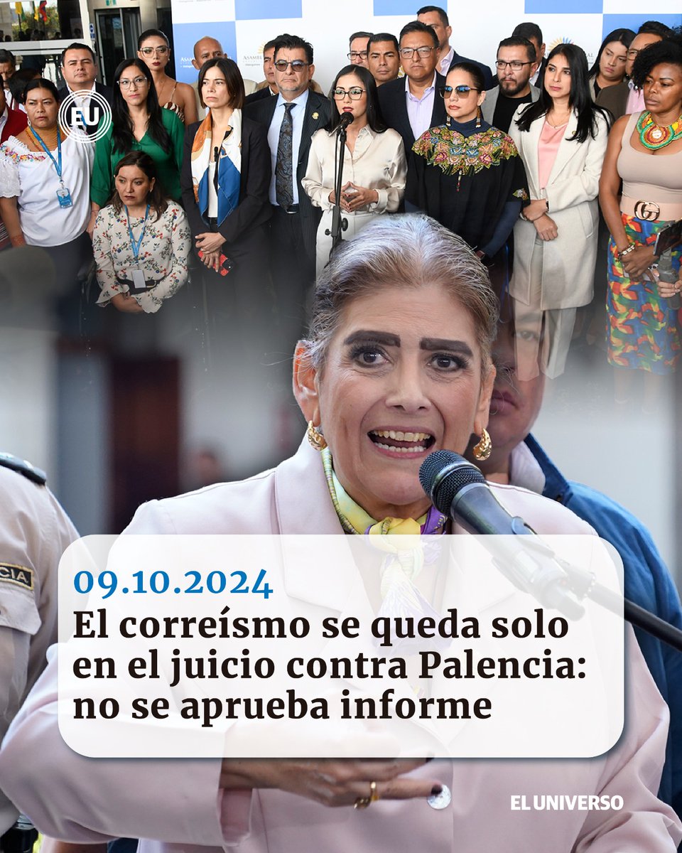 eluniversocom's tweet photo. La bancada de la Revolución Ciudadana no logró aglutinar al menos cinco votos para aprobar el informe que recomendaba el juicio político a la ministra del Interior, Mónica Palencia. https://t.co/RAFEFXH2or https://t.co/tO14ILaMG7